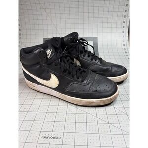 Nike Court Vision Mid Mens Black White Sneakers CD5466-001 Size 11.5
